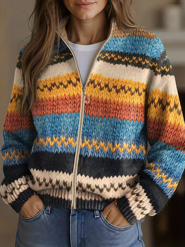 Bernice™ | Cardigan in Zigzag Stripes