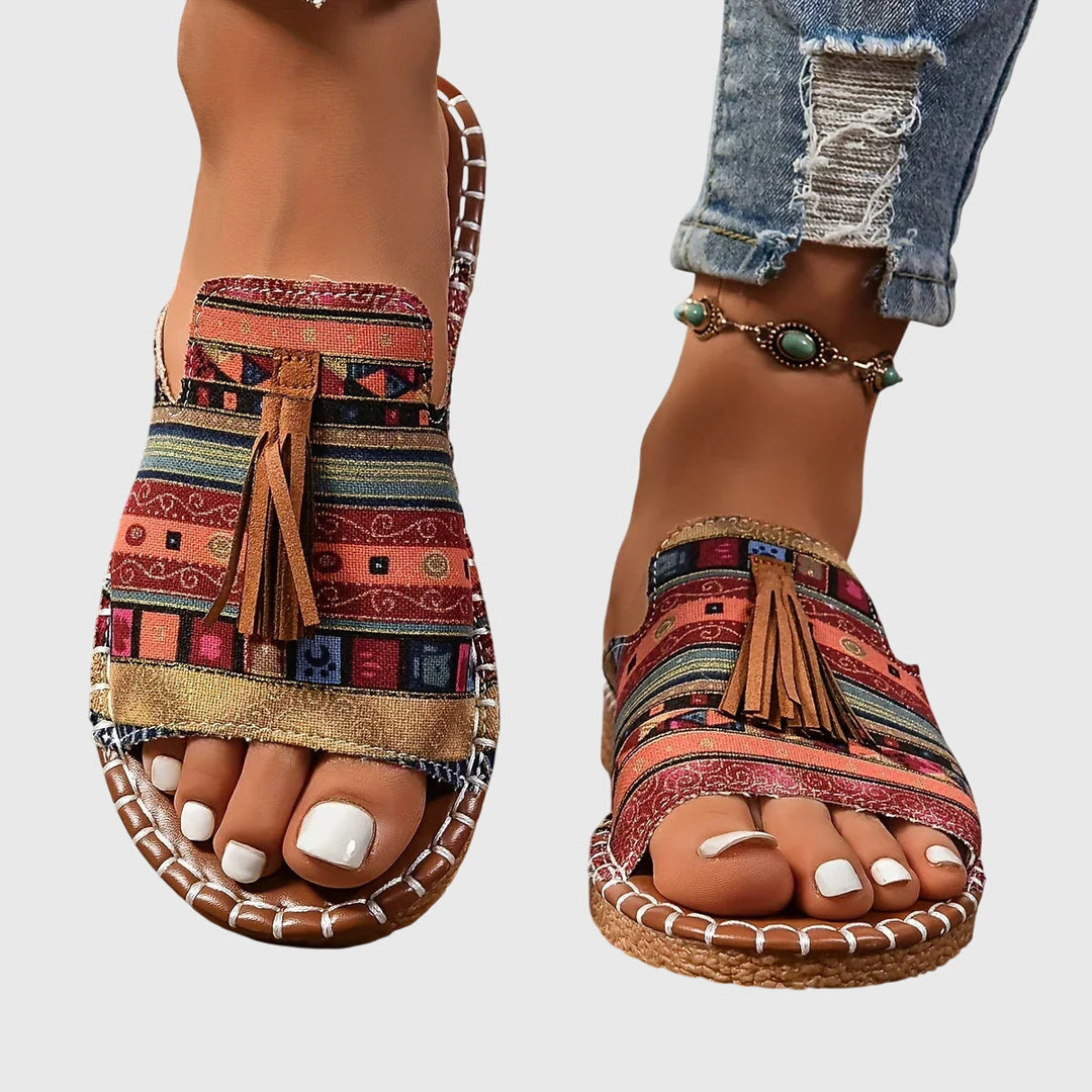 Lindsay™ | Boho Tassel Slides