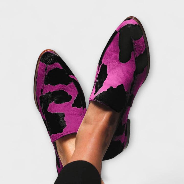 Lynne™ | Cow Print Loafers