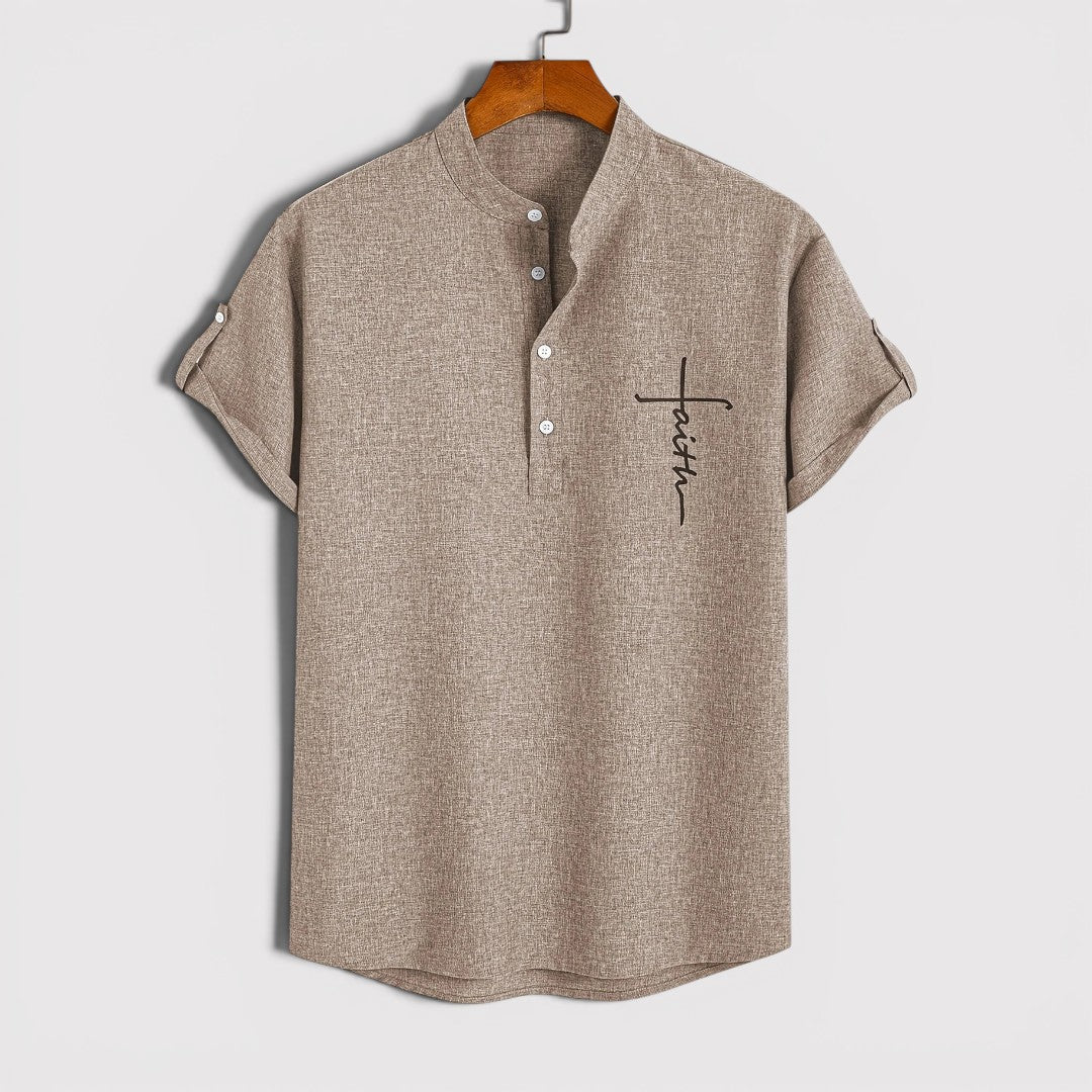 Michael Sydney men's lightweight collared shirt, front view