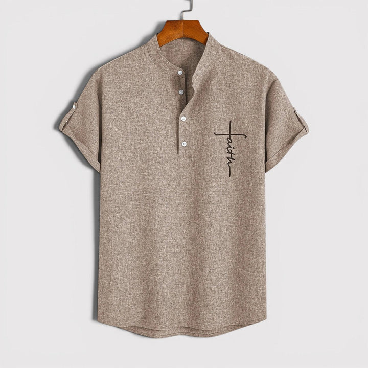 Michael Sydney men's lightweight collared shirt, front view