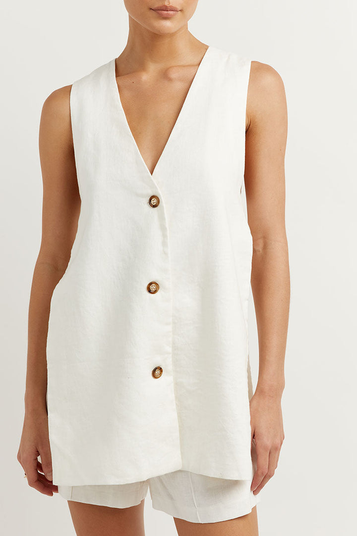 Monica™ | Sleeveless Buttoned Set