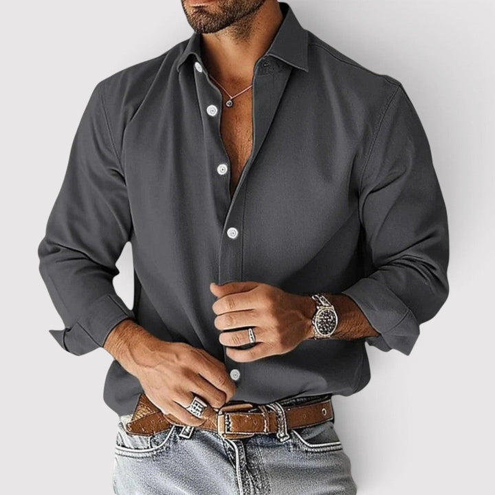 Glenn Classic Long-Sleeve Shirt – Charcoal