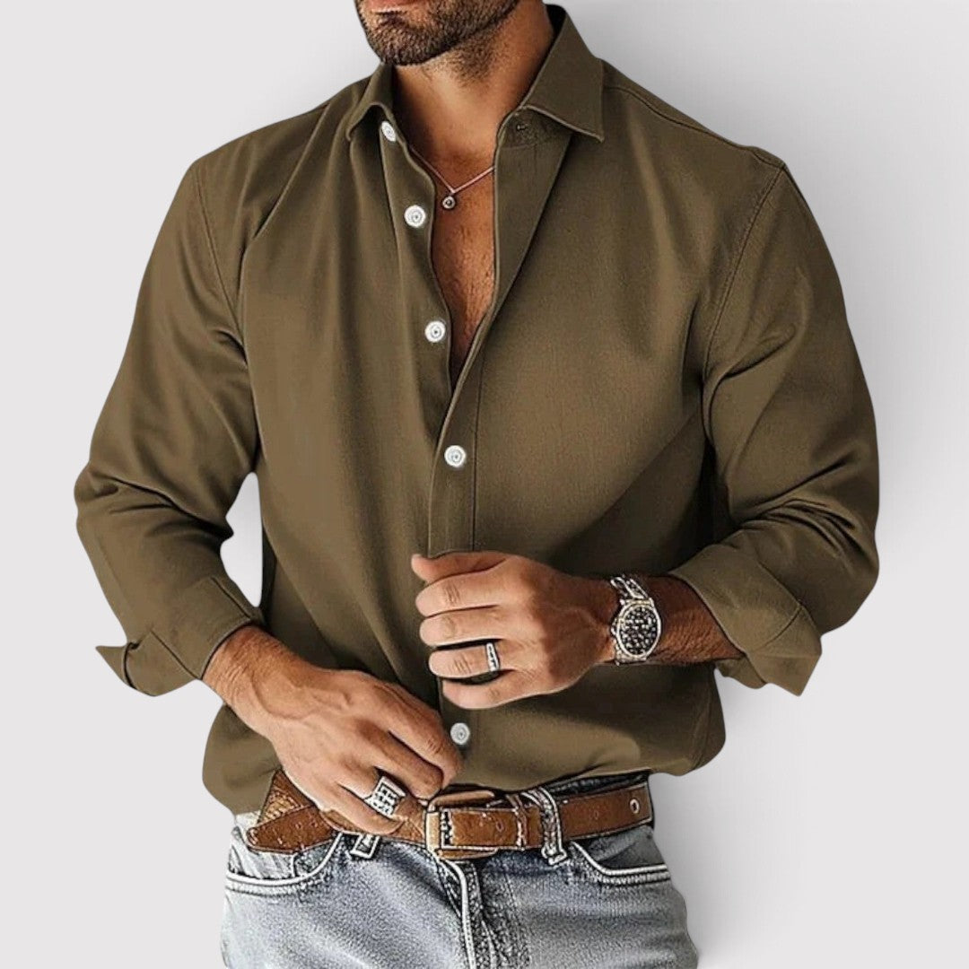 Glenn Classic Long-Sleeve Shirt – Olive