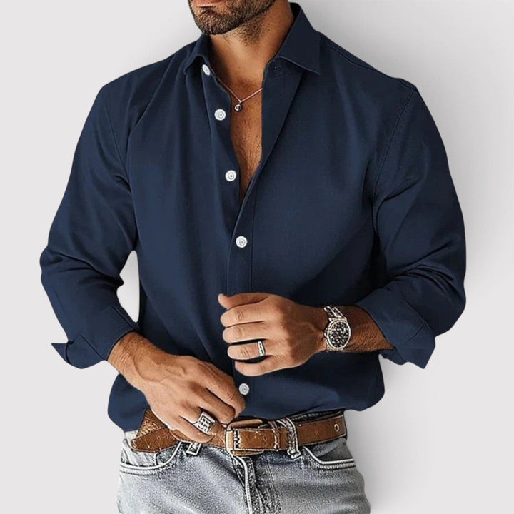 Glenn Classic Long-Sleeve Shirt – Navy