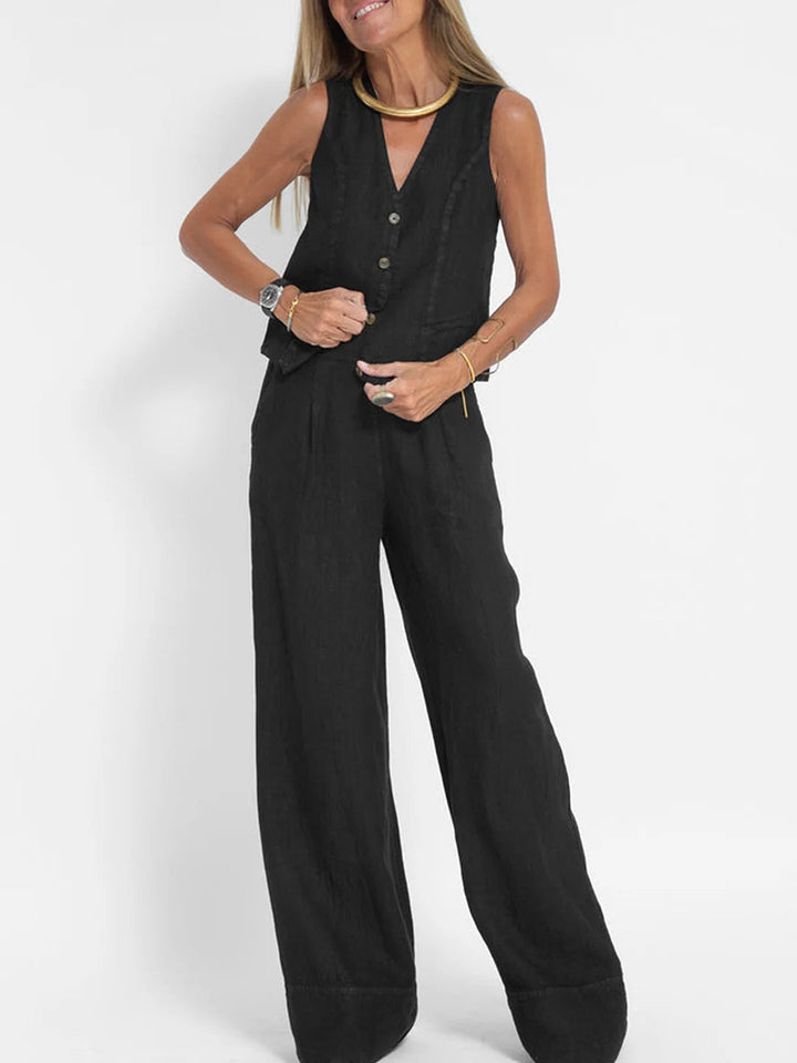 Natalie™ | Waistcoat & Wide-Leg Set