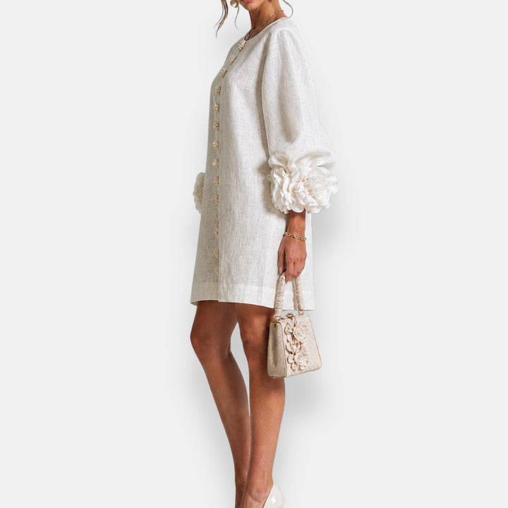 Monique Rosette Sleeve Shift Dress