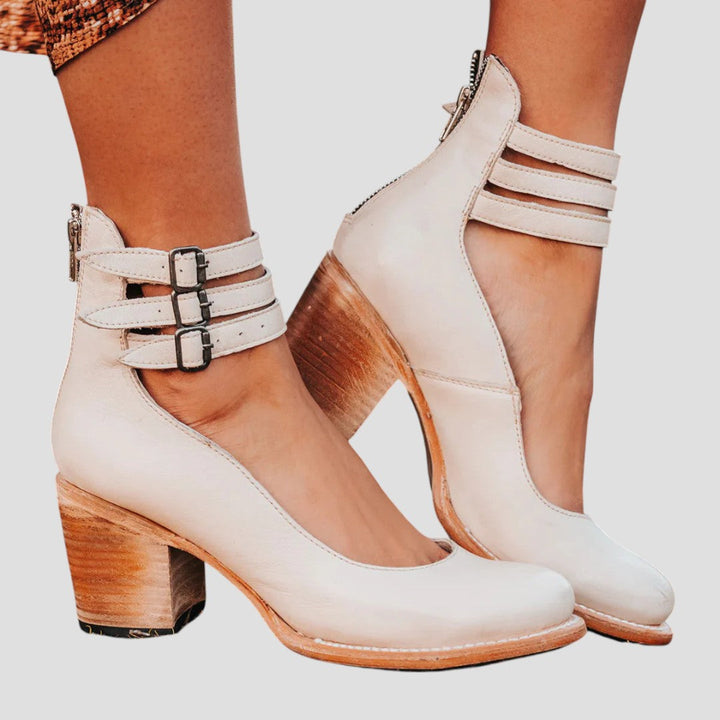 Shirley™ | Ankle-Strap Block Heels