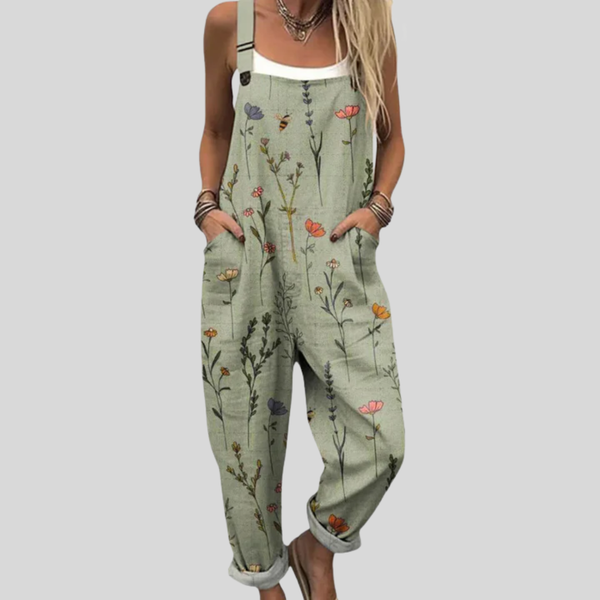 Eileen™ | Sage Wildflower Overalls