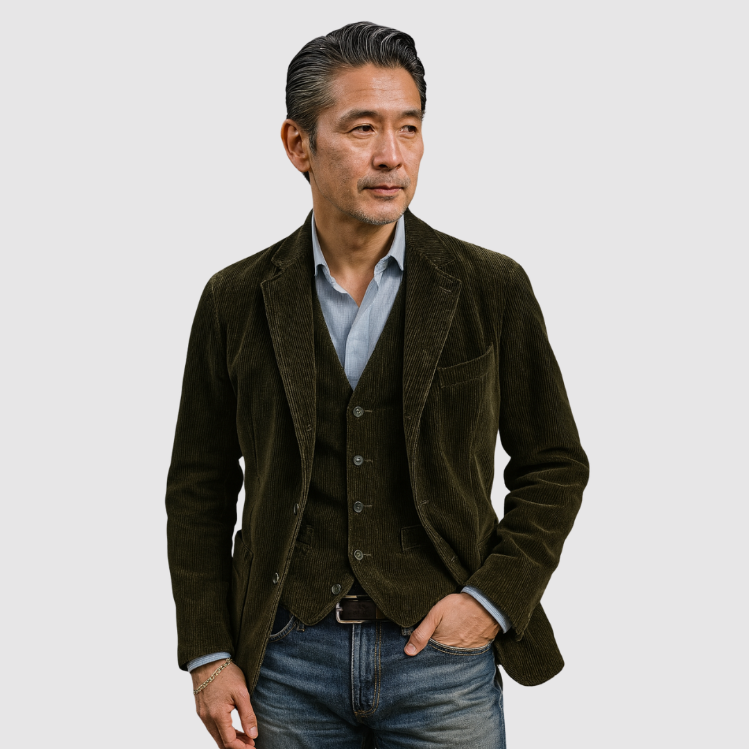 Michael Sydney men's Blazer and vest set, front view