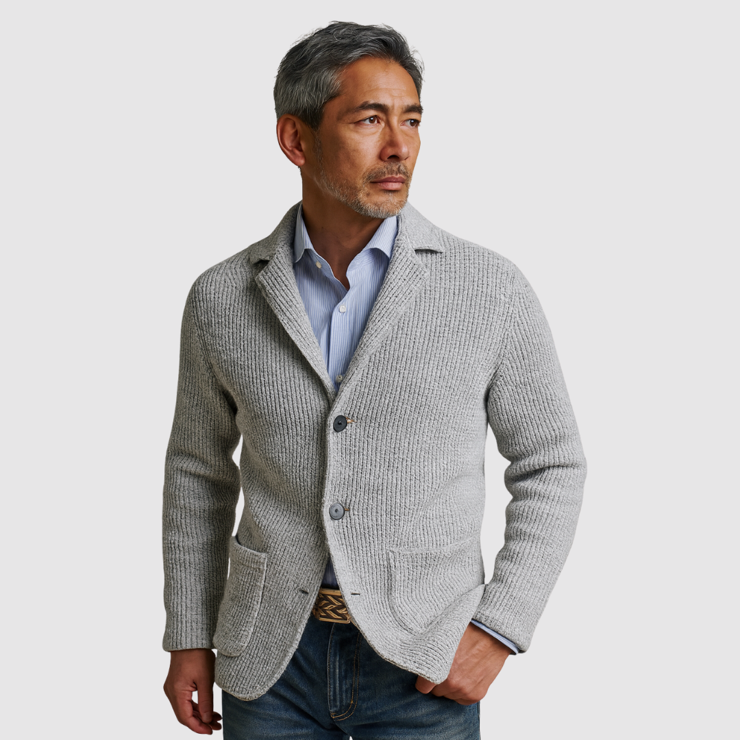 Michael Sydney men's Cardigan with pockets, front view