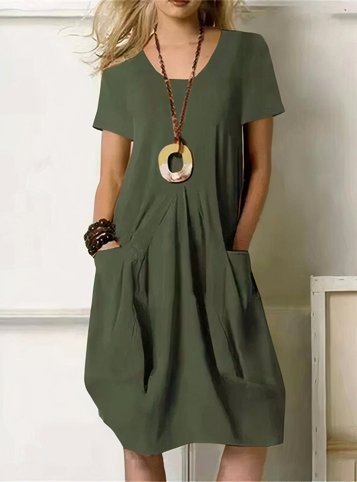 Paula™ | A-Line Pocket Midi Dress