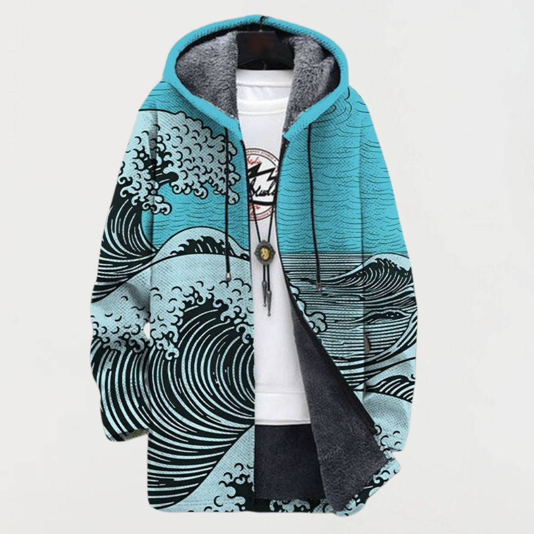 Ethel™ | Hooded Jacket with Wave Motif