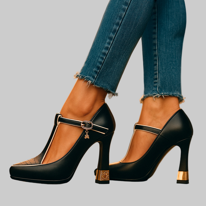 Gina™ | Embellished T-Strap Heels