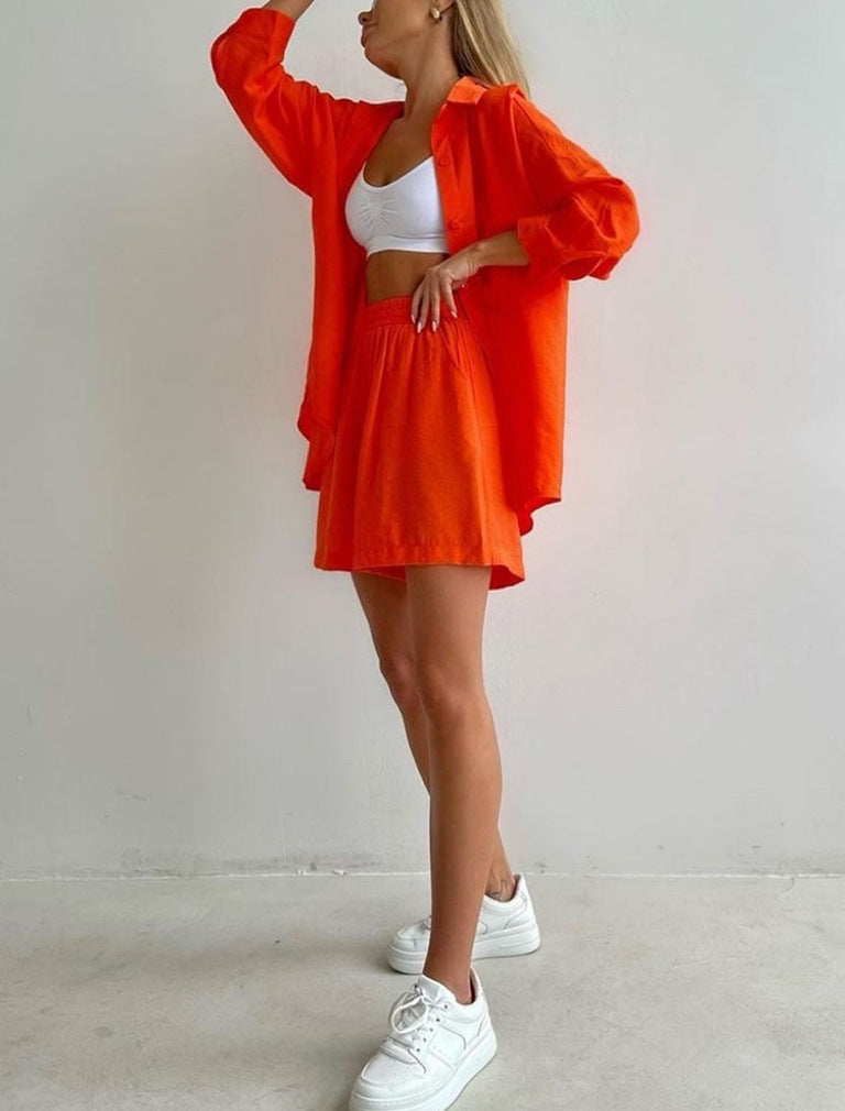 Kathleen™ | Oversized Shirt & Shorts Set