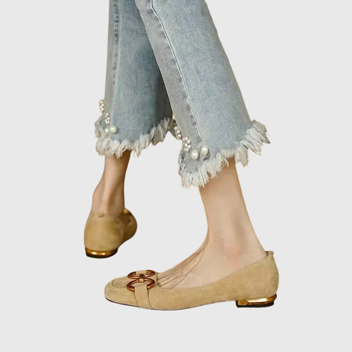 Sonja™ | Gold-Buckle Flats