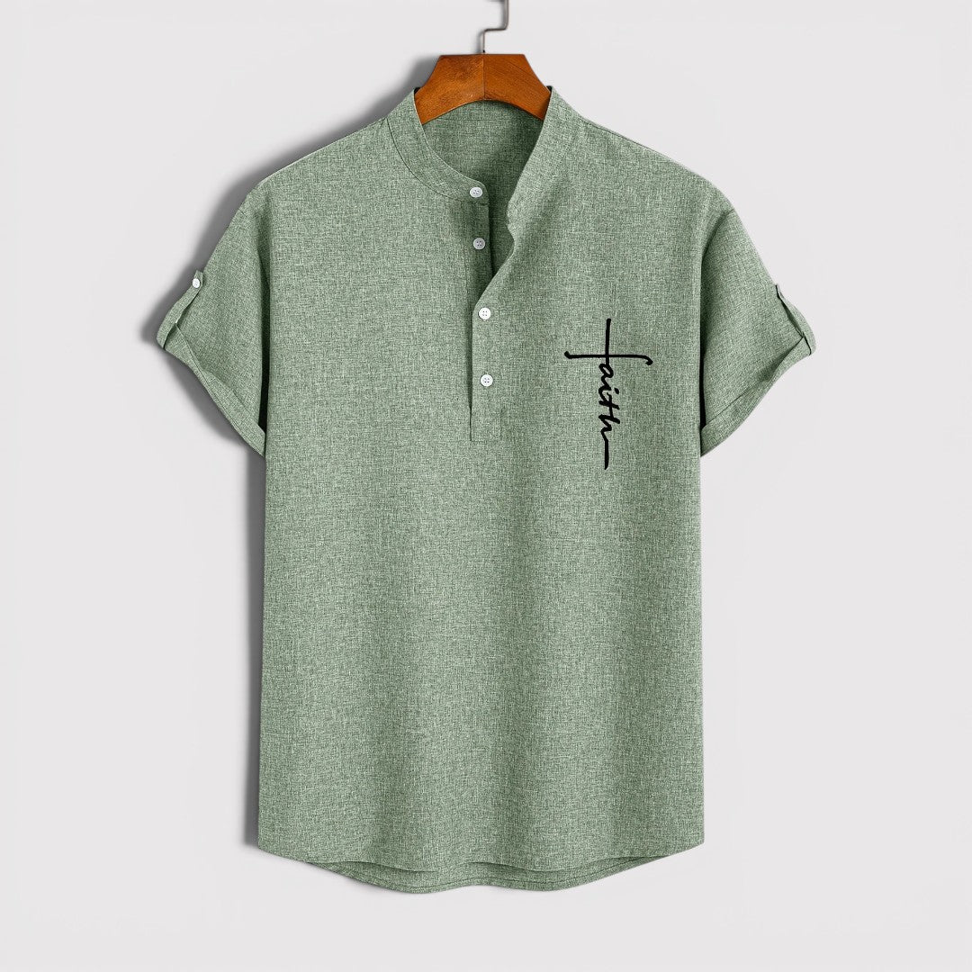 Michael Sydney men's lightweight collared shirt, front view
