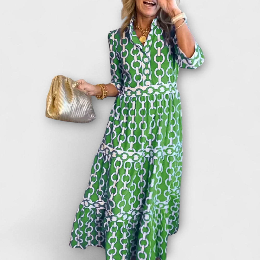 Cleo™ | Chain Print Midi Dress