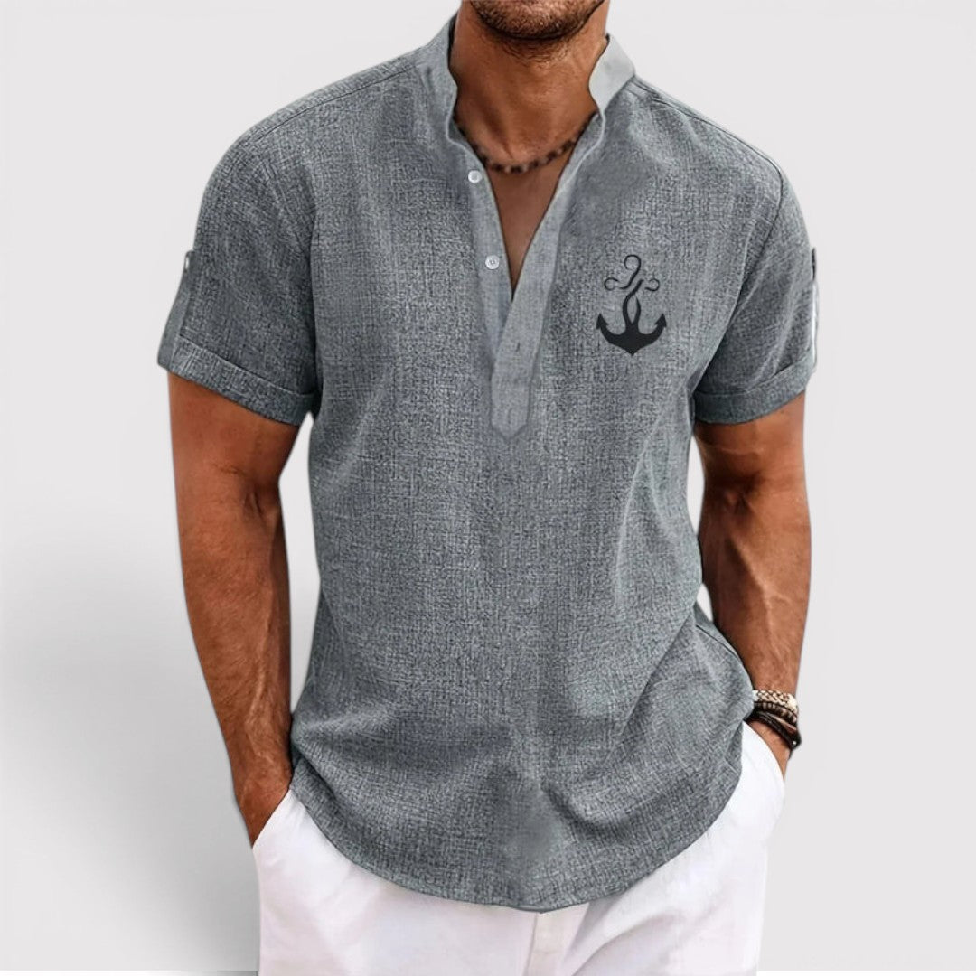 Michael Sydney men's lightweight collared shirt, front view