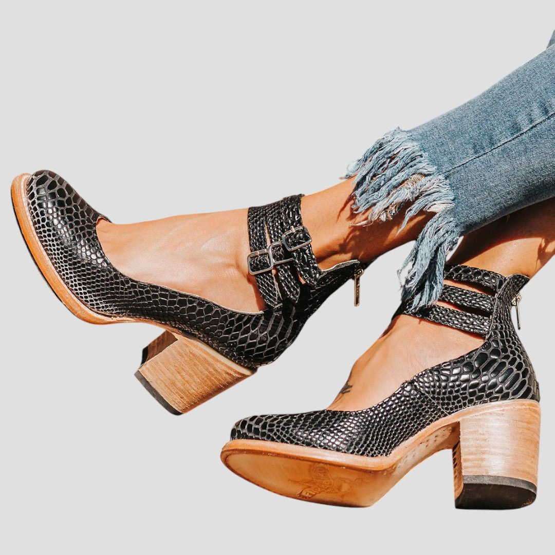 Shirley™ | Ankle-Strap Block Heels