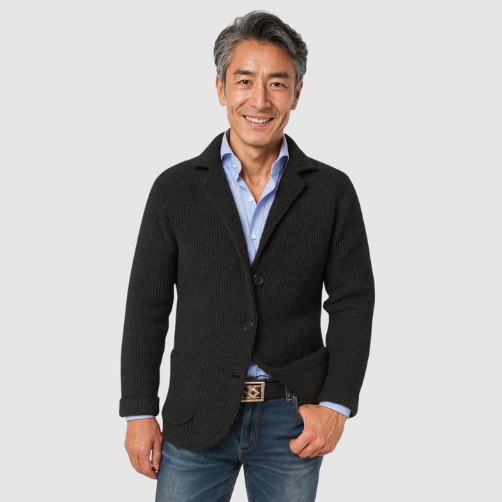 Michael Sydney men's Cardigan with pockets, front view