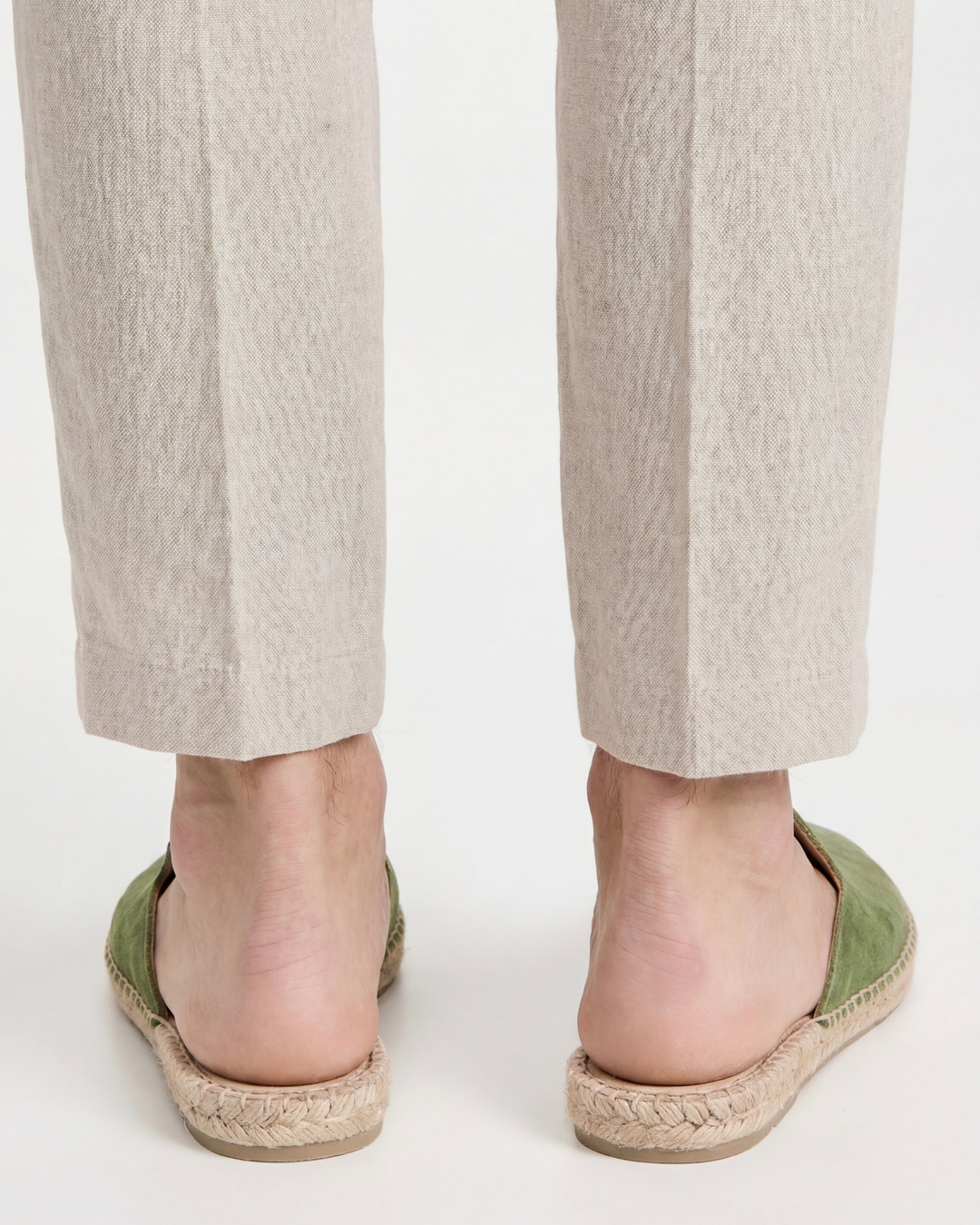 Michael Sydney men's summer mules in green, front view