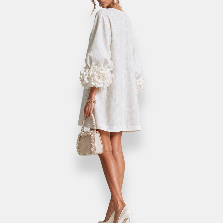 Monique Rosette Sleeve Shift Dress