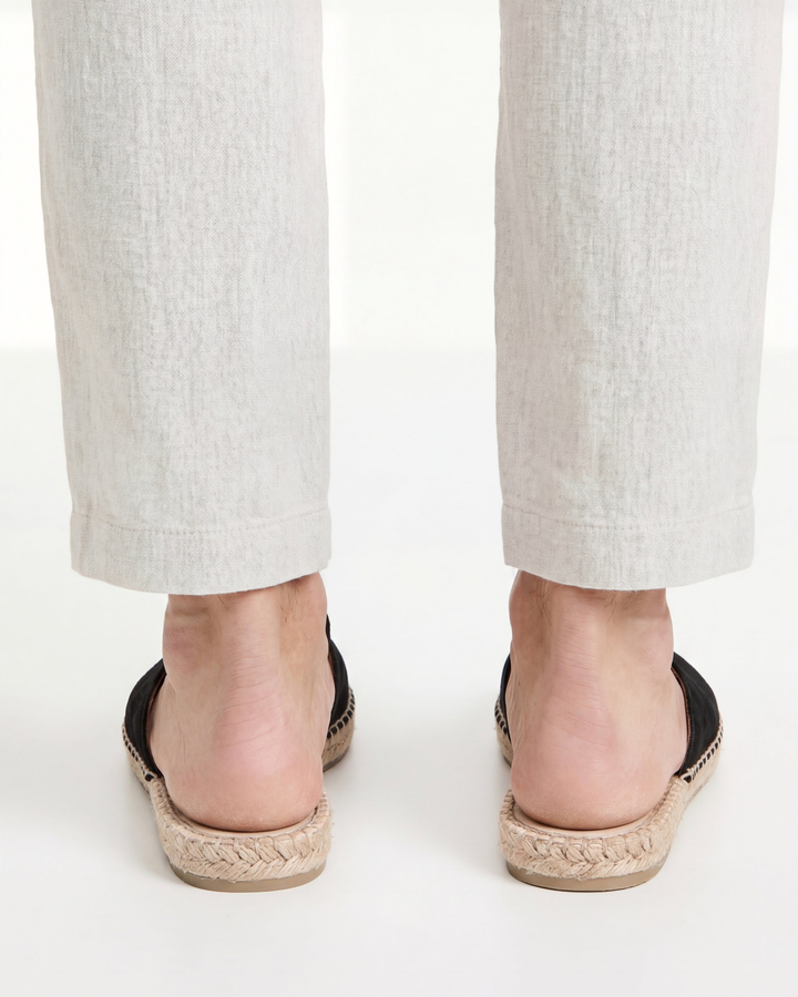 Michael Sydney men's summer mules in black, front view