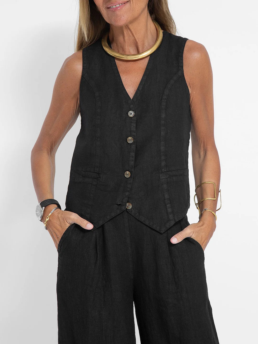 Natalie™ | Waistcoat & Wide-Leg Set
