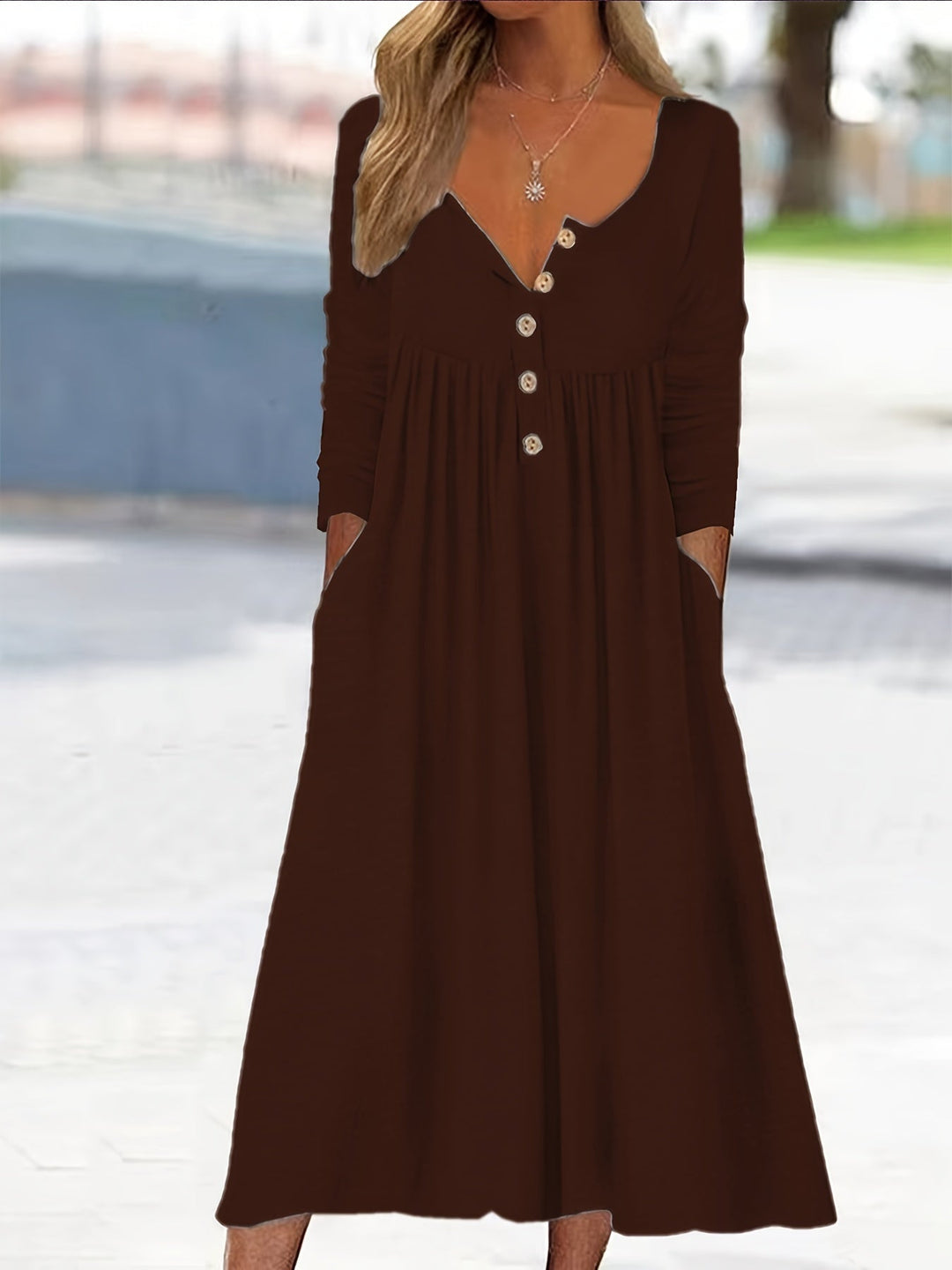 Tina™ | Button-Front Midi Dress