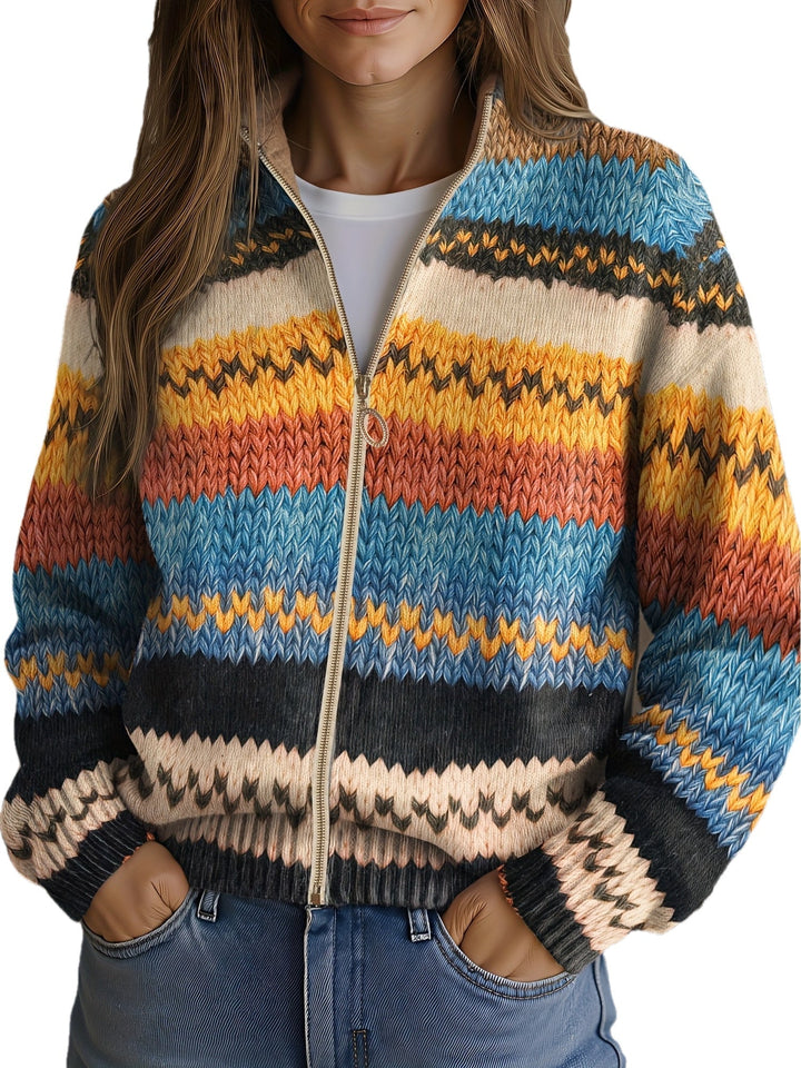 Bernice™ | Cardigan in Zigzag Stripes