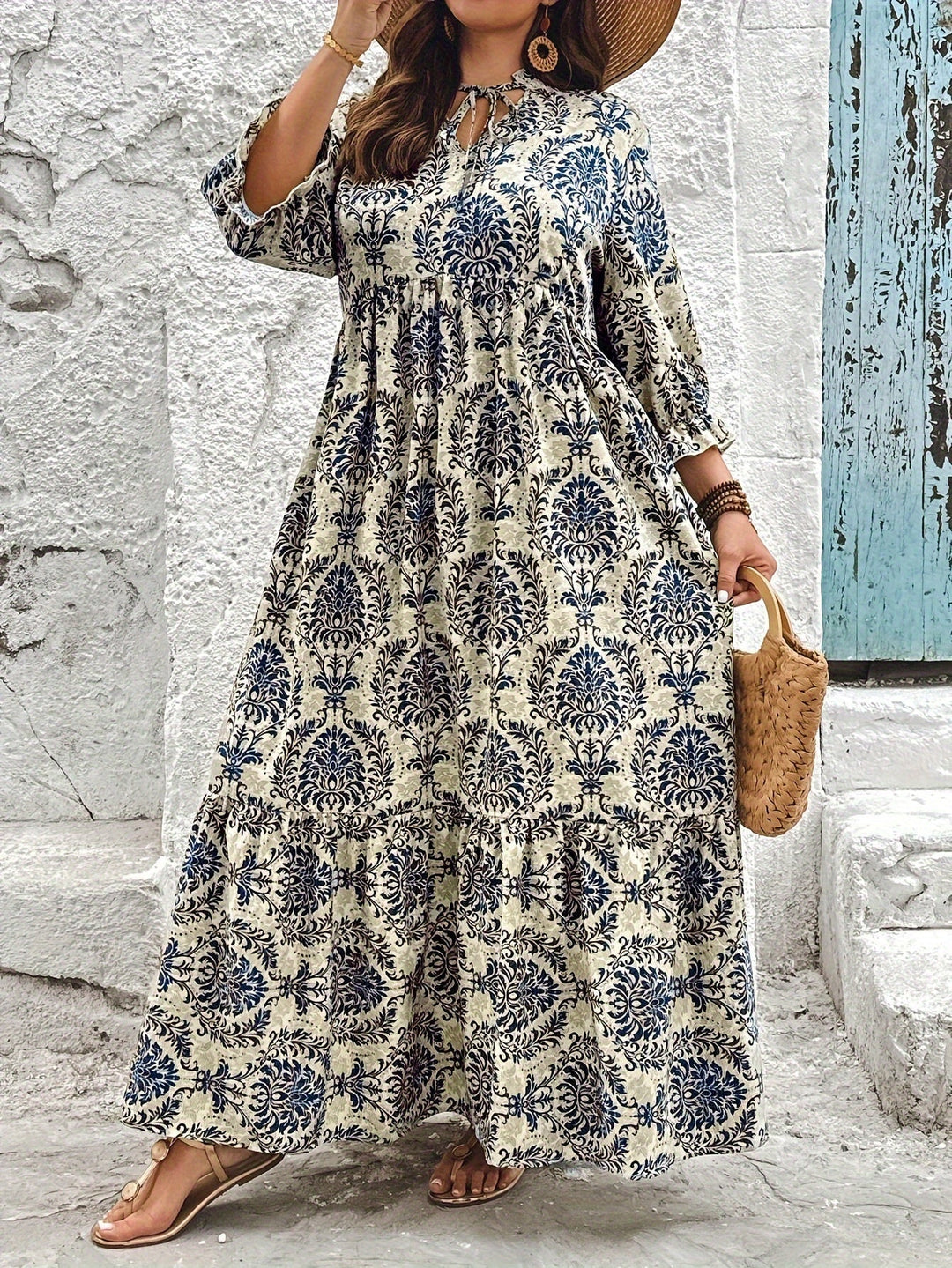 Melanie™ | Mosaic Print Maxi Dress