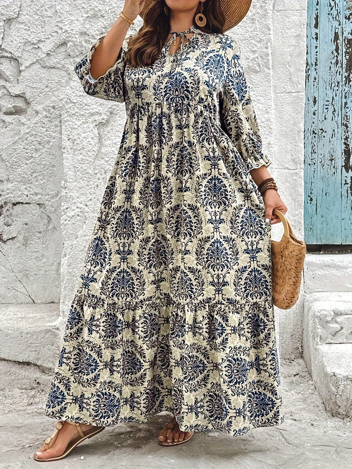Melanie™ | Mosaic Print Maxi Dress