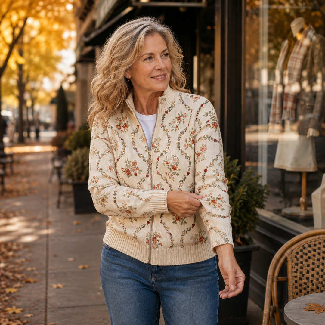 Noreen™ | Cardigan with Delicate Vines