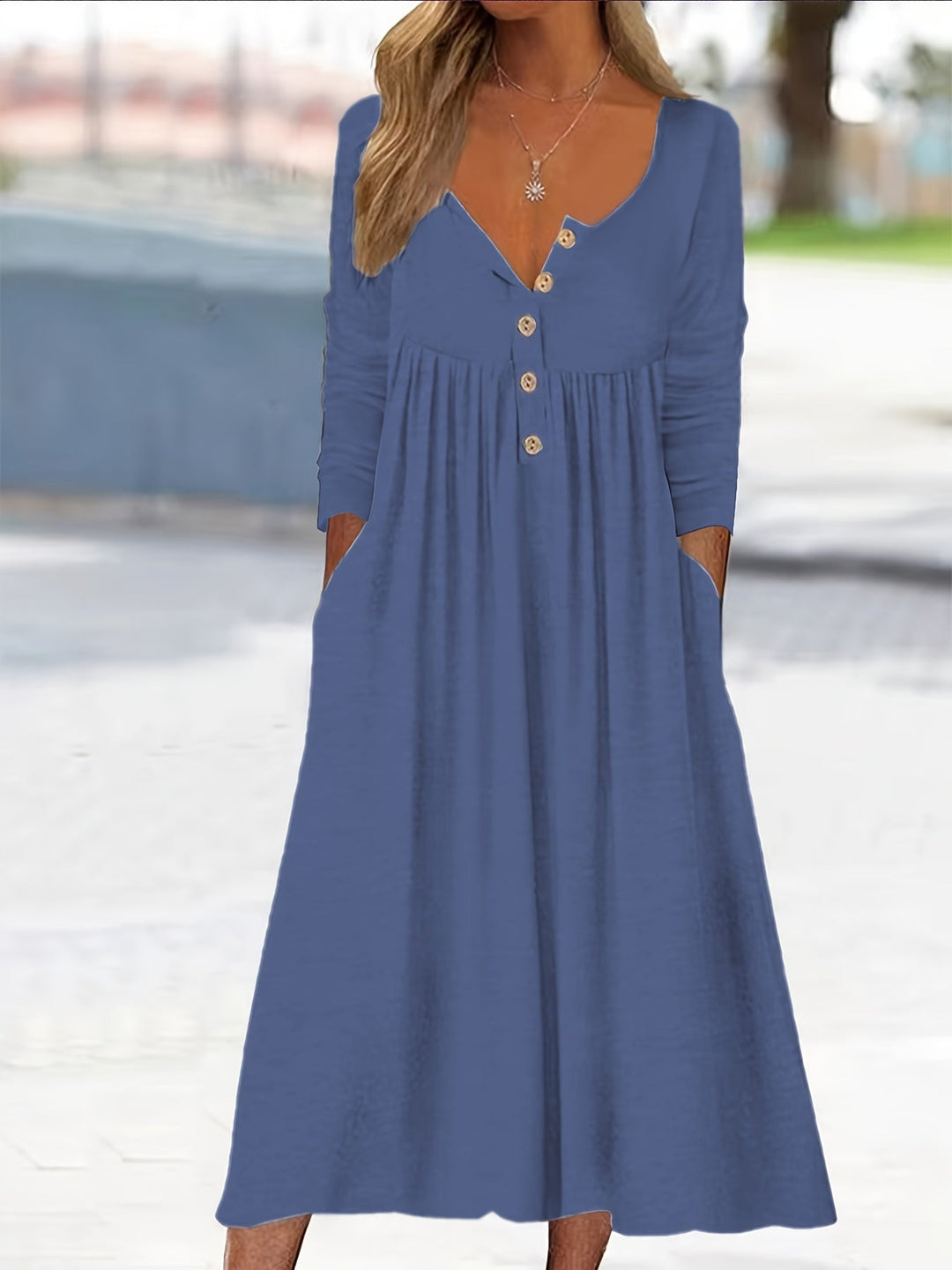 Tina™ | Button-Front Midi Dress