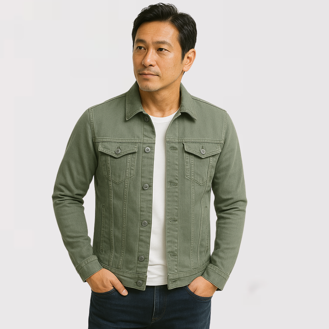 Michael Sydney men's Casual Summer Trucker Jacket, front view