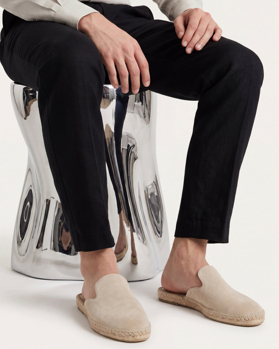 Michael Sydney men's summer mules in sand, front view
