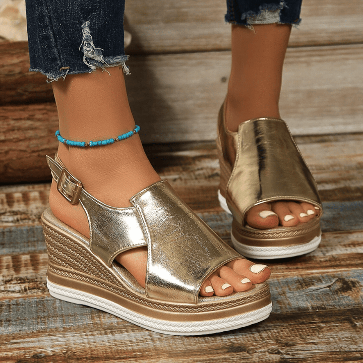 Karen™ | Metallic Comfort Sandals