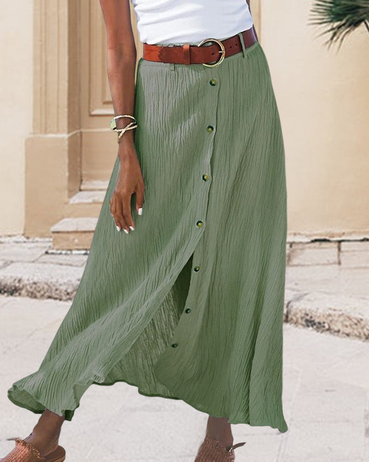 Rosalie™ | Flowing Button Skirt