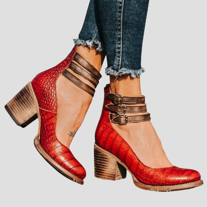 Shirley™ | Ankle-Strap Block Heels