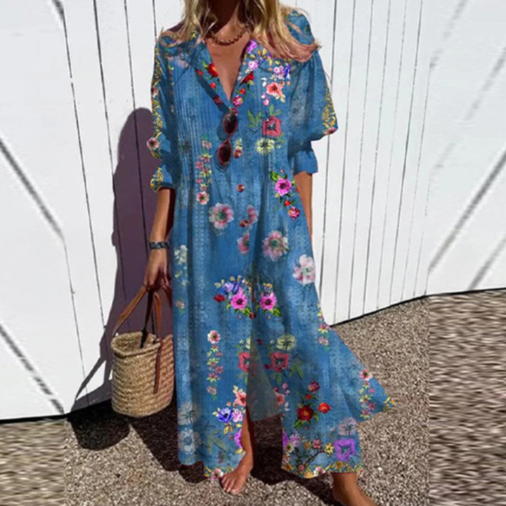Gail™ | Leaf Print Maxi Dress