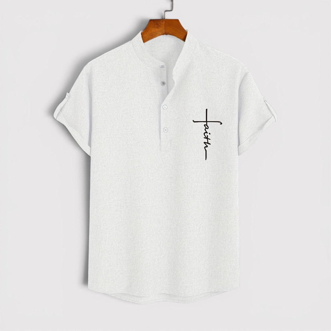 Michael Sydney men's lightweight collared shirt, front view