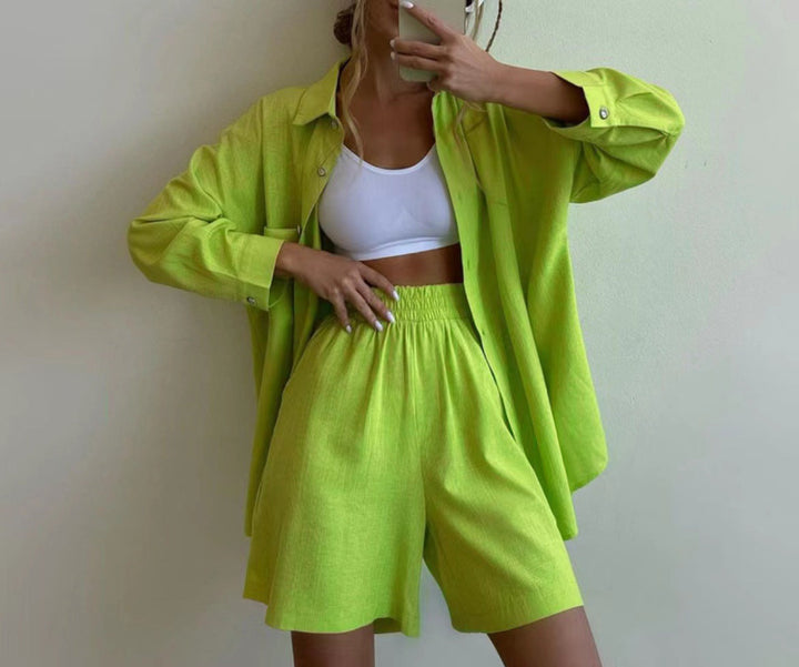 Kathleen™ | Oversized Shirt & Shorts Set