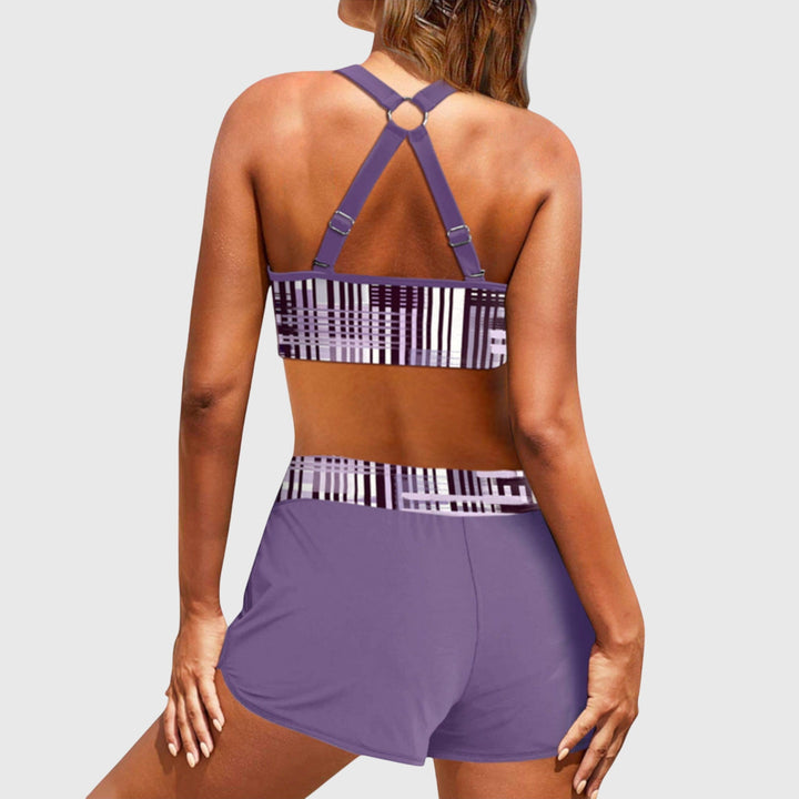 Caitlin™ | Striped Bikini With Swim Shorts