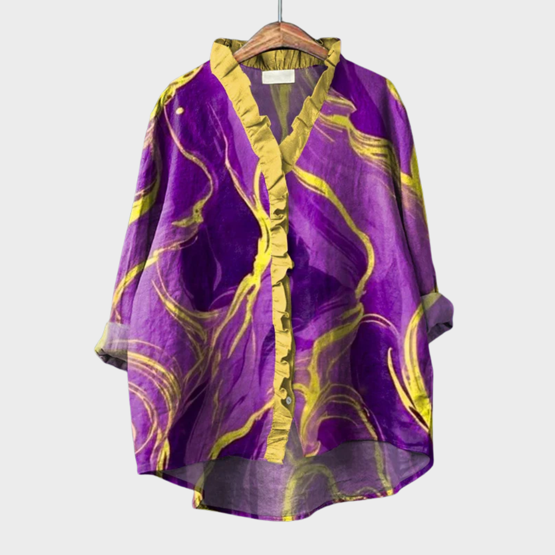 Gabrielle™ | Yellow & Violet Blouse