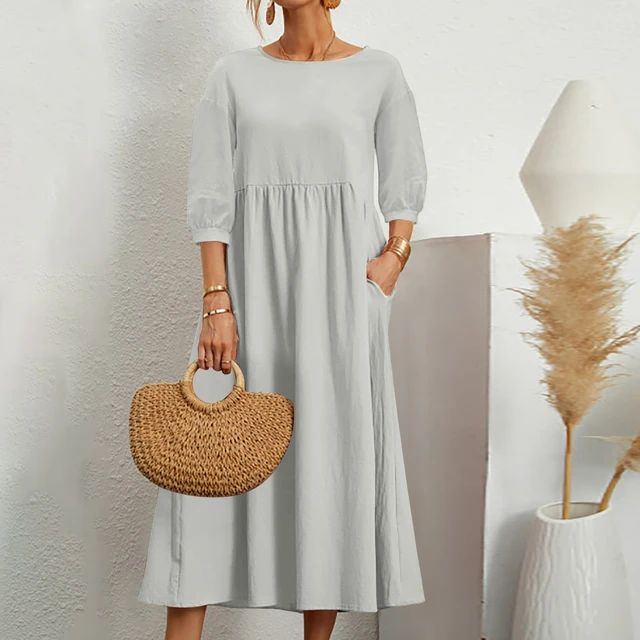 Barbara™ | Fitted Waist Midi Dress