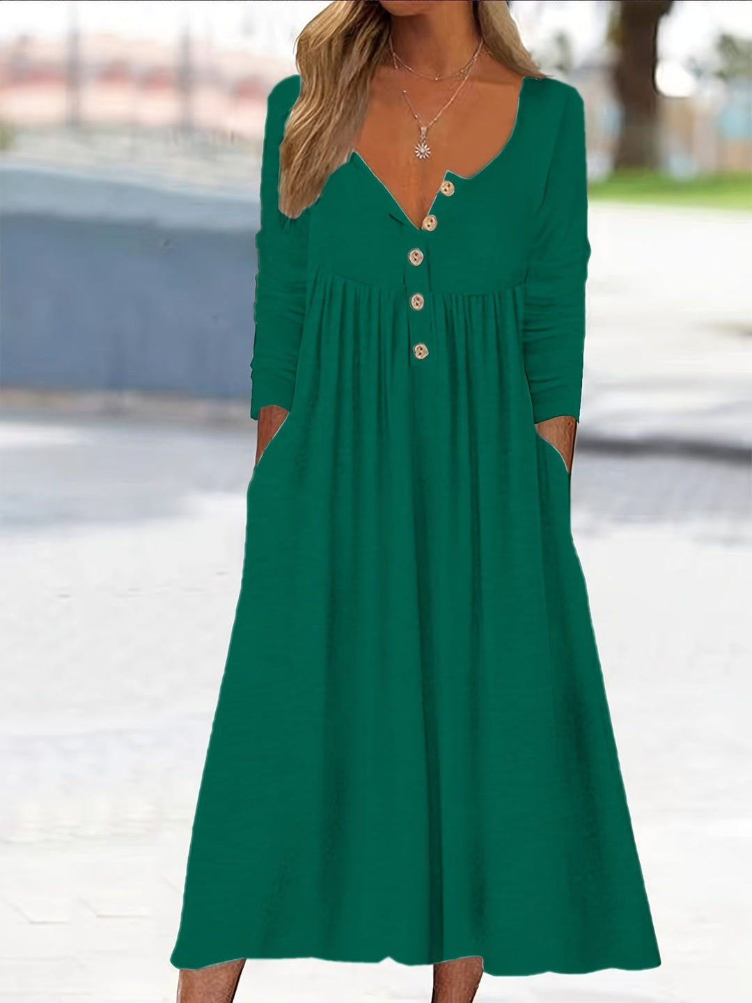 Tina™ | Button-Front Midi Dress