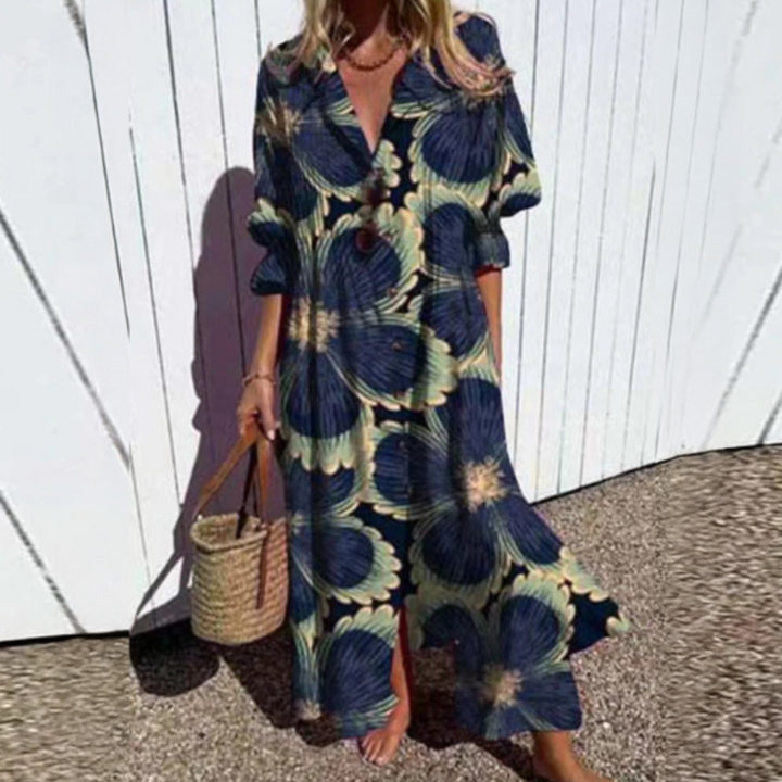 Gail™ | Leaf Print Maxi Dress