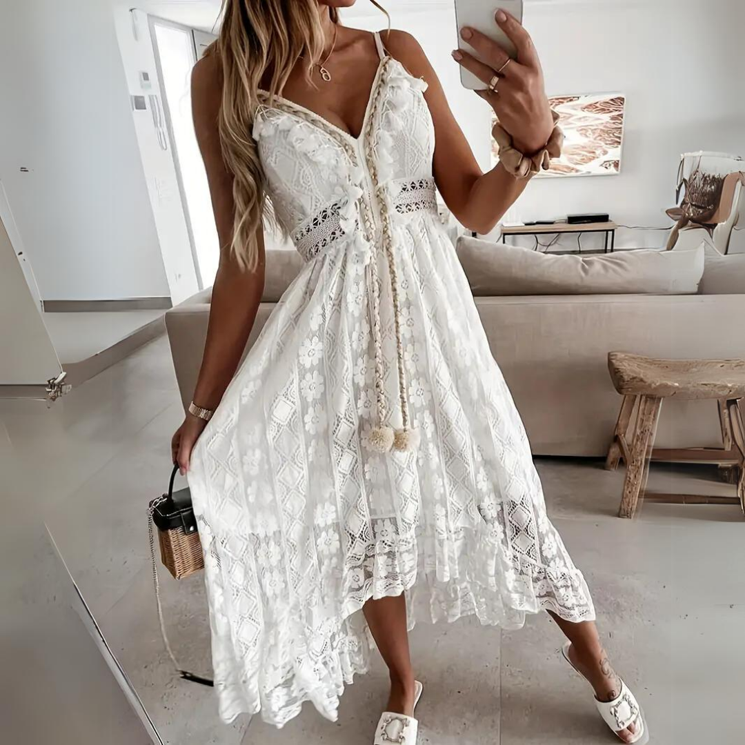 Jill™ | Elegant Boho Midi Dress