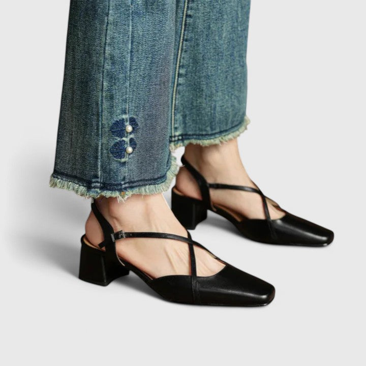 Nicole™ | Cross Strap Slingback Flats